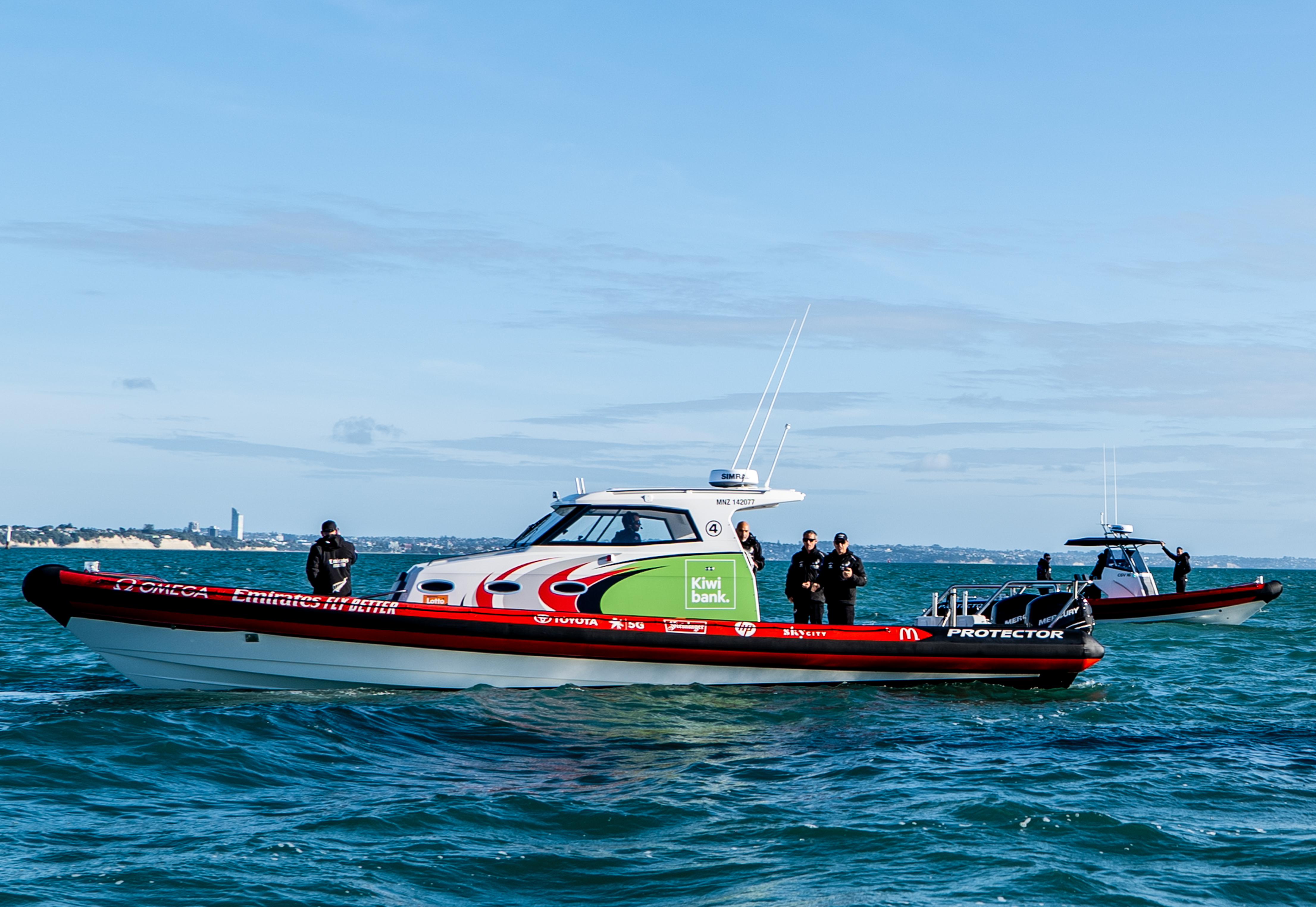 Emirates Team NZ's custom Rayglass Protector Targa 410 RIB.