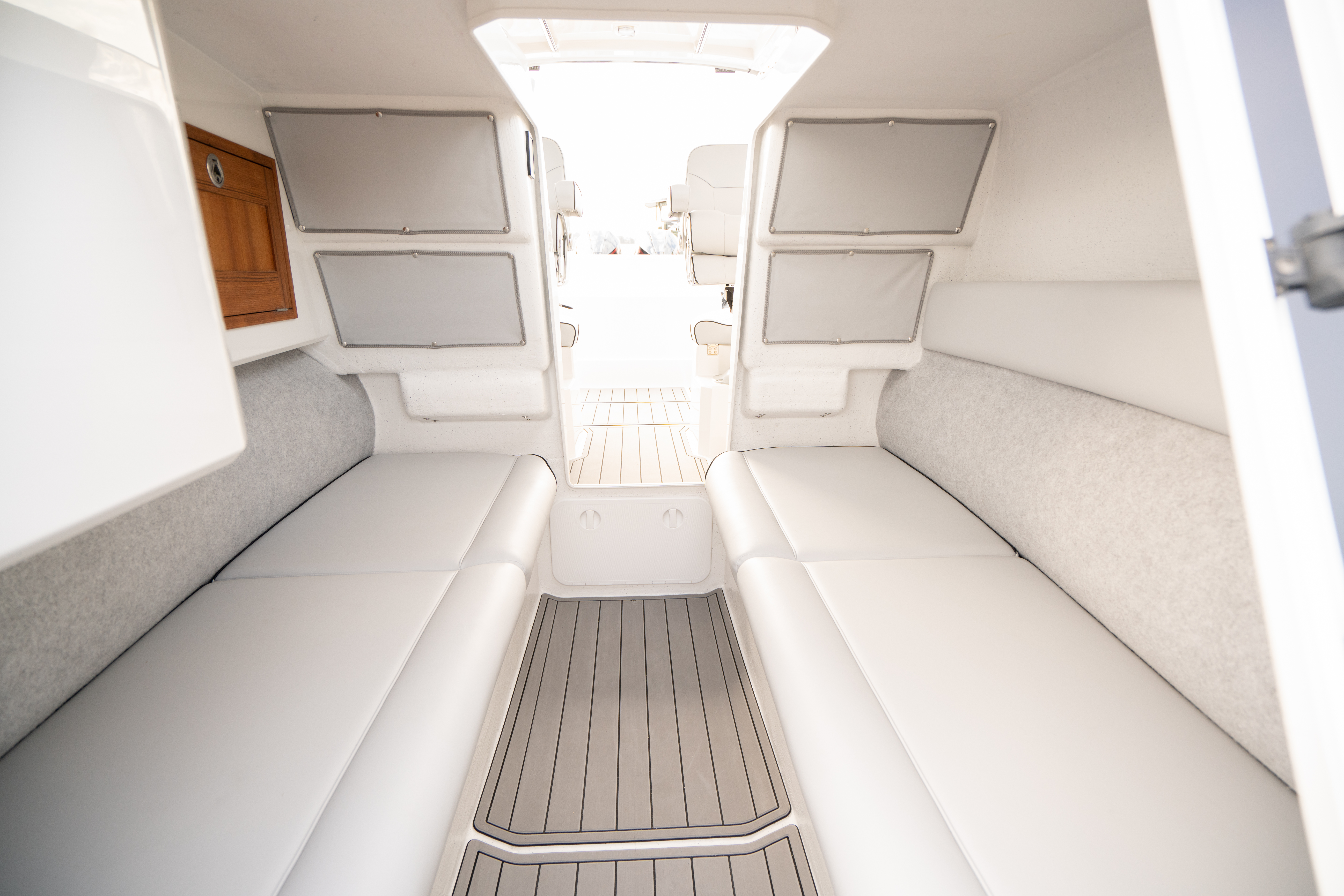 walk-through cabin with twin bunks