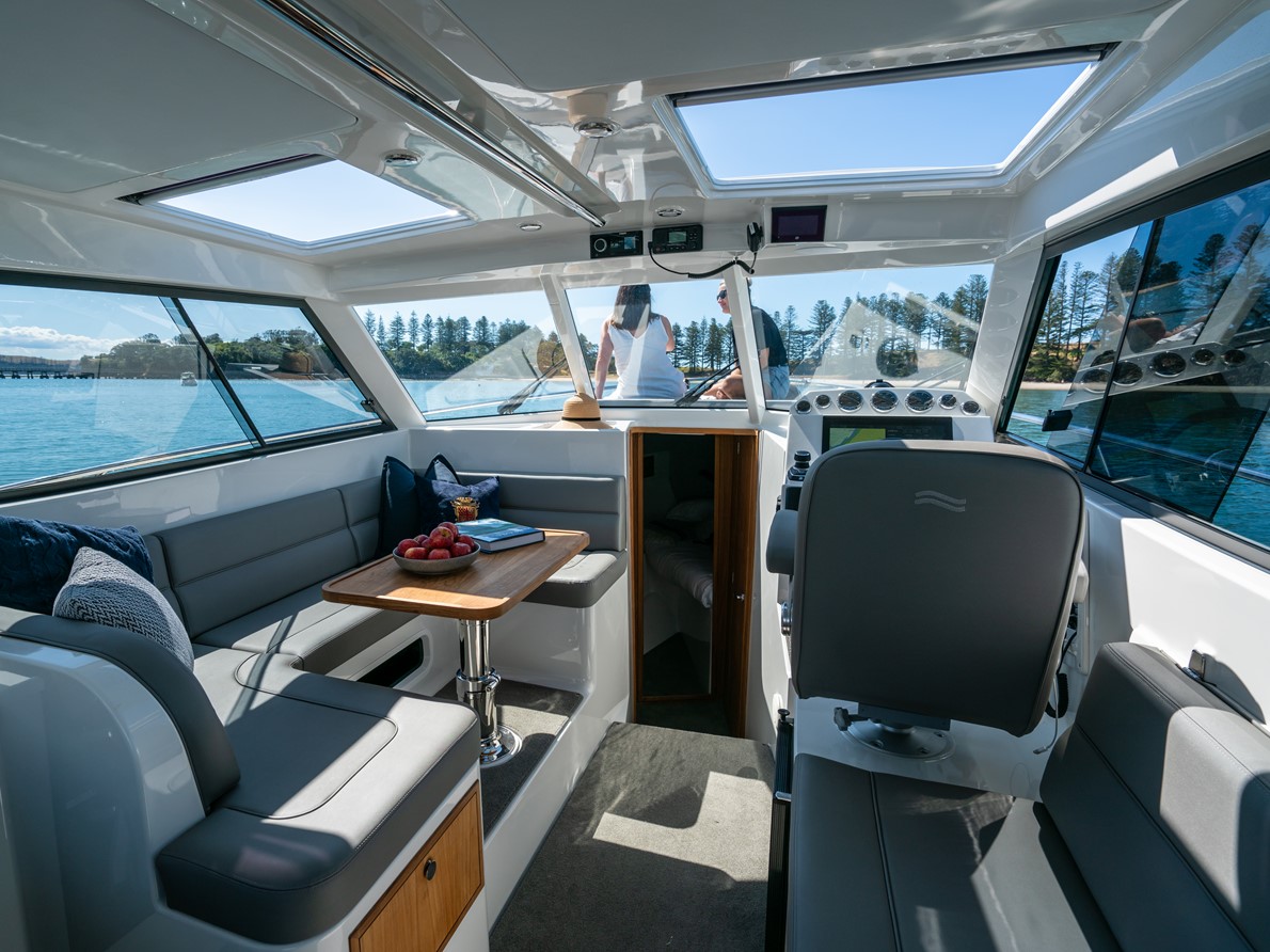 Large windscreen and open saloon for exceptional visibility and comfort