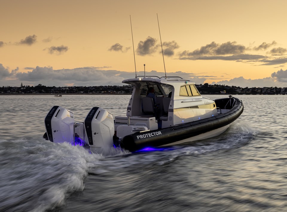 Rayglass releases world-first RIB with twin 600 HP V12 engines