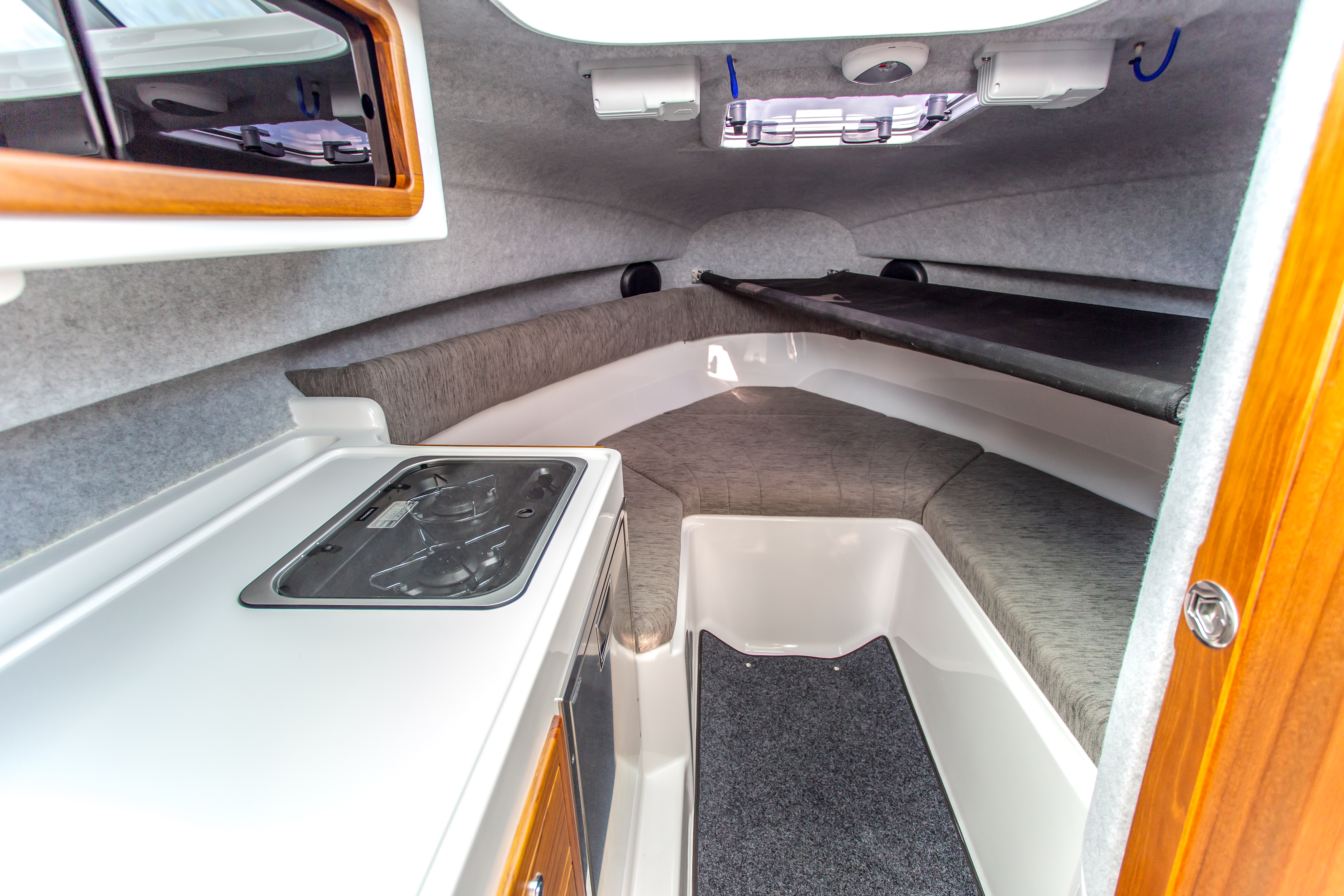 Spacious cabin to convert to a double bed and optional removable cabin bunk