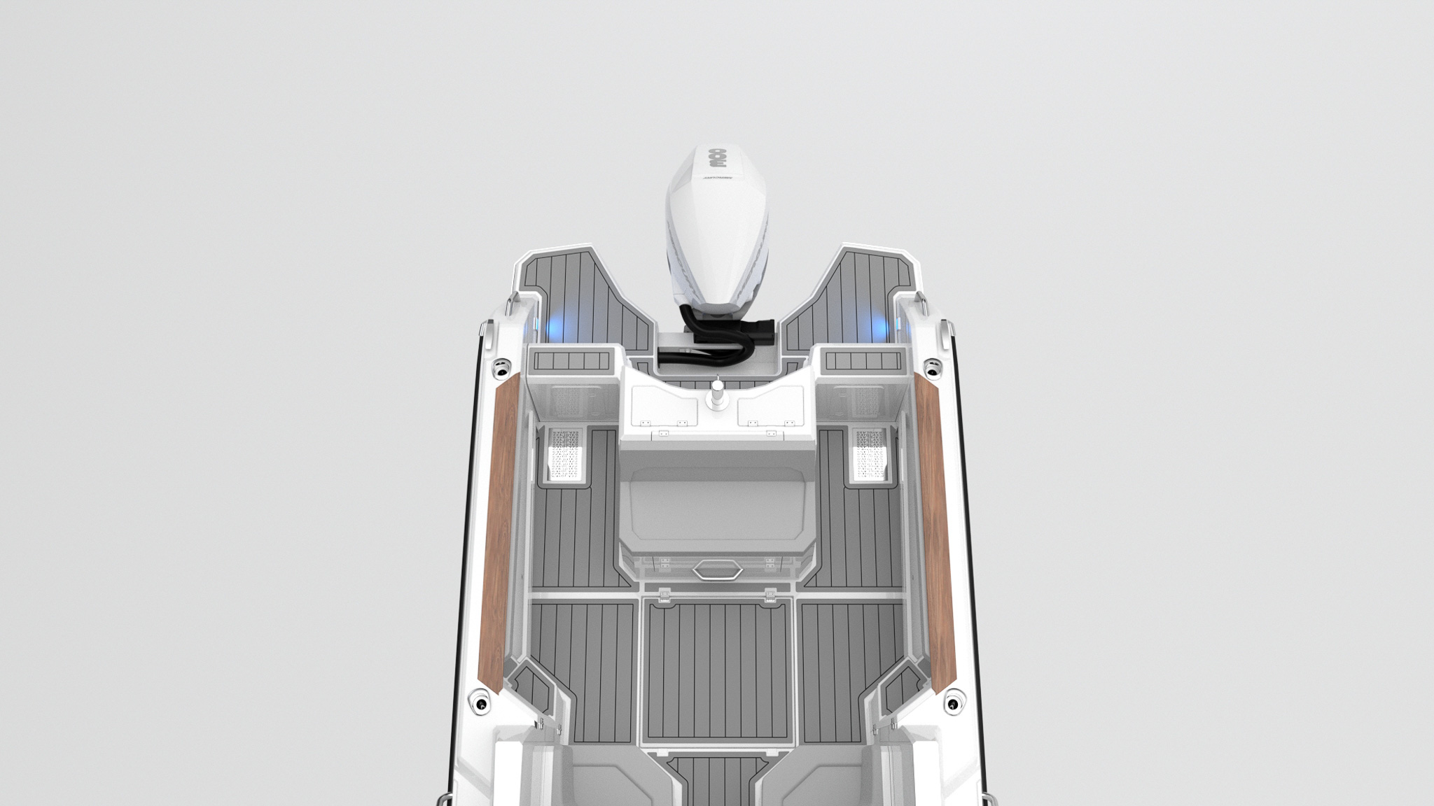 Single outboard with bench seat & storage